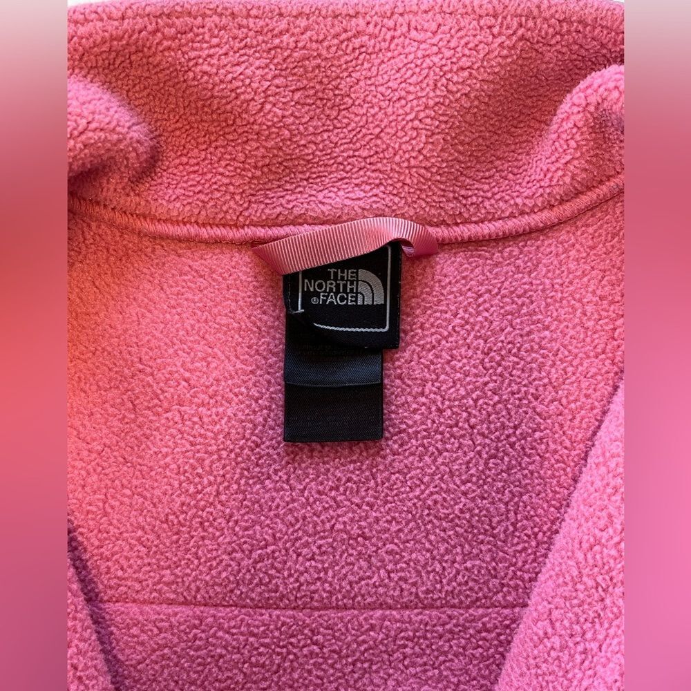 The North Face | Polartec Pink Gray Full Zip Logo Pockets Girls‎ Jacket Coat L - Picture 10 of 11